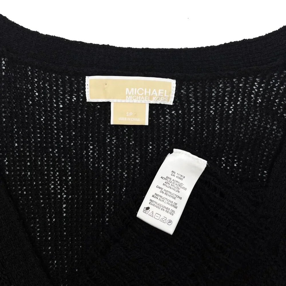 Michael Kors Black Button Cardigan Top Blouse Womens S